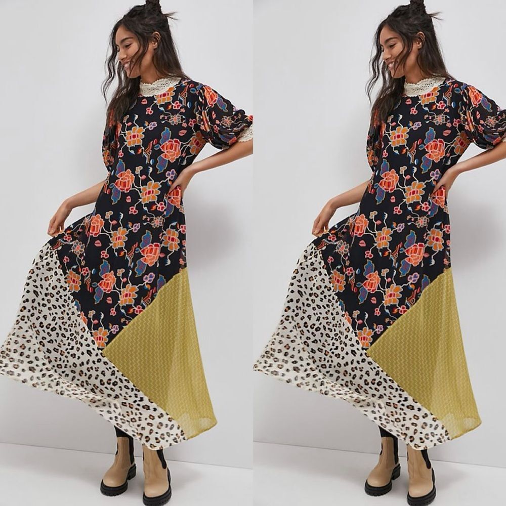 Anthropologie Soniya Embroidered Maxi Dress